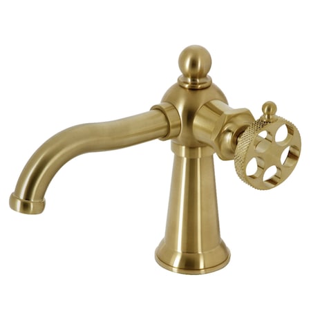 Kingston Brass KS3547RKX Single-Handle Bathroom Faucet with Push Pop-Up, Brushed Brass KS3547RKX